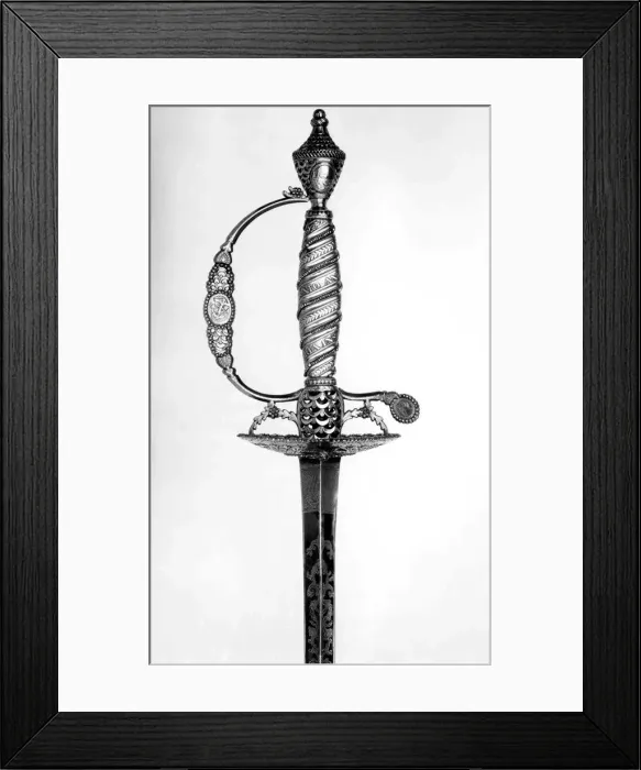 Framed Print : Presentation Smallsword with Scabbard of Admiral Marriot Arbuthnot, British, dated 1780 Framed Print : Presentation Smallsword with Scabbard of Admiral Marriot Arbuthnot, British, dated 1780