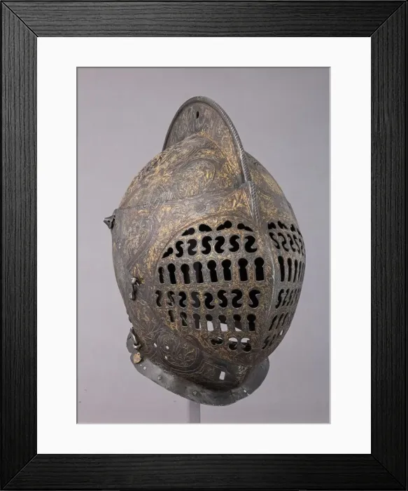 Framed Print : Close Helmet, French, ca. 1575. Creator: Unknown Framed Print : Close Helmet, French, ca. 1575. Creator: Unknown