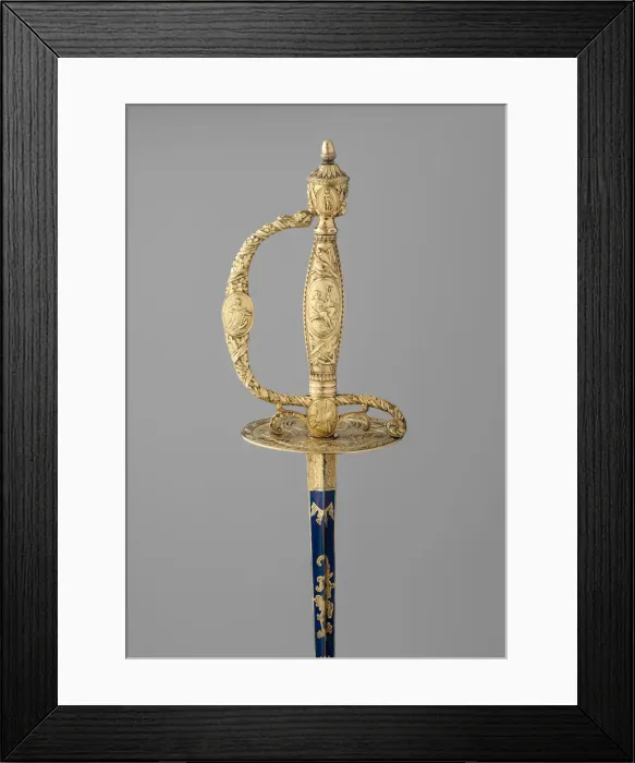 Framed Print : Smallsword with Scabbard and Case, British, London, hallmarked for 1798-99 Framed Print : Smallsword with Scabbard and Case, British, London, hallmarked for 1798-99