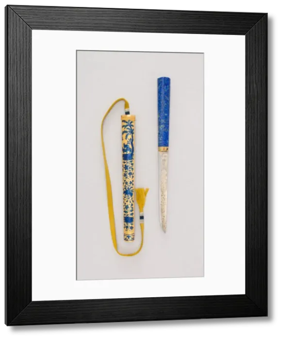 Framed Print : Imperial Knife with Sheath, Chinese, 18th century. Creator: Unknown Framed Print : Imperial Knife with Sheath, Chinese, 18th century. Creator: Unknown