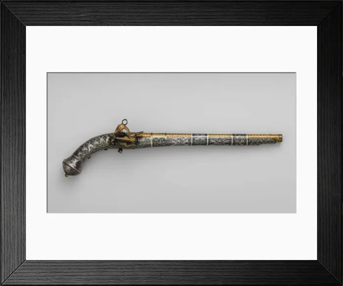 Framed Print : Miquelet Pistol, Caucasian, Tbilisi, Georgia, or Dagestan, ca. 1830-50. Creator: Unknown Framed Print : Miquelet Pistol, Caucasian, Tbilisi, Georgia, or Dagestan, ca. 1830-50. Creator: Unknown