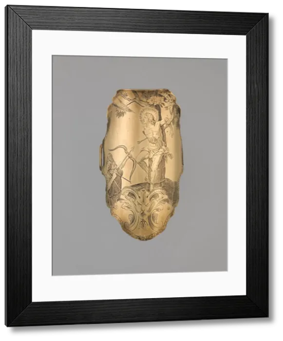 Framed Print : Archers Arm Guard (Bracer), Belgian, dated 1752. Creator: Unknown Framed Print : Archers Arm Guard (Bracer), Belgian, dated 1752. Creator: Unknown