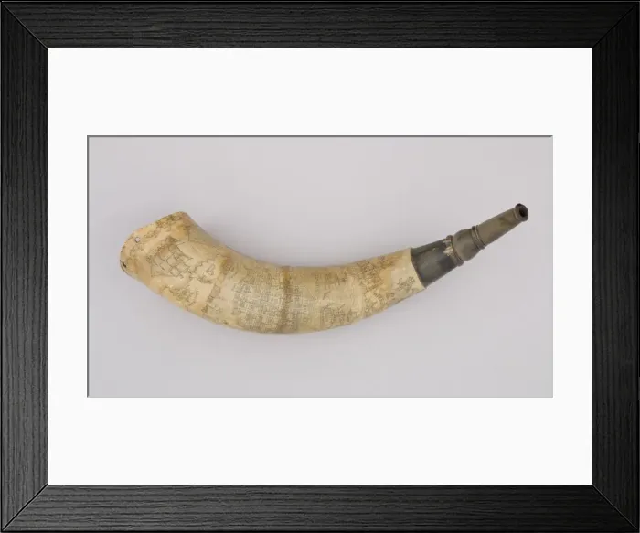 Framed Print : Powder Horn, Colonial American, ca. 1765. Creator: Unknown Framed Print : Powder Horn, Colonial American, ca. 1765. Creator: Unknown
