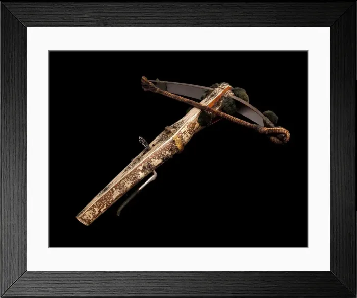 Framed Print : Crossbow (Halbe Rüstung) with Winder (Cranequin), crossbow, German, probably Dresden Framed Print : Crossbow (Halbe Rüstung) with Winder (Cranequin), crossbow, German, probably Dresden