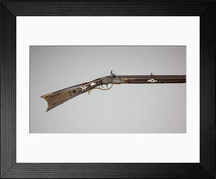 Framed Print : Percussion Longrifle, American, Huntingdon County, Pennsylvania, ca. 1840-50 Framed Print : Percussion Longrifle, American, Huntingdon County, Pennsylvania, ca. 1840-50