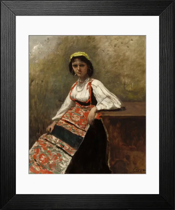Framed Print : Italian Woman (La Morieri), c. 1872. Creator: Jean-Baptiste-Camille Corot Framed Print : Italian Woman (La Morieri), c. 1872. Creator: Jean-Baptiste-Camille Corot