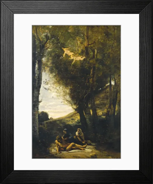 Framed Print : Saint Sebastian Succored by the Holy Women, 1874. Creator: Jean-Baptiste-Camille Corot Framed Print : Saint Sebastian Succored by the Holy Women, 1874. Creator: Jean-Baptiste-Camille Corot