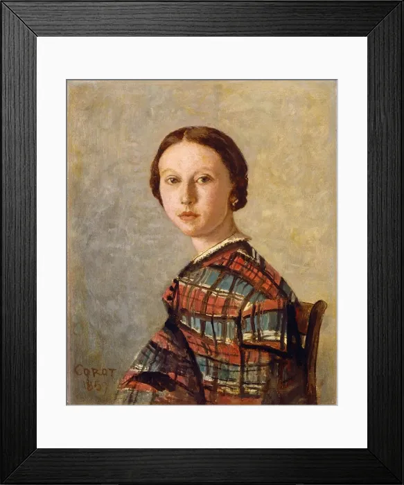 Framed Print : Portrait of a Young Girl, 1850 or 1859. Creator: Jean-Baptiste-Camille Corot Framed Print : Portrait of a Young Girl, 1850 or 1859. Creator: Jean-Baptiste-Camille Corot