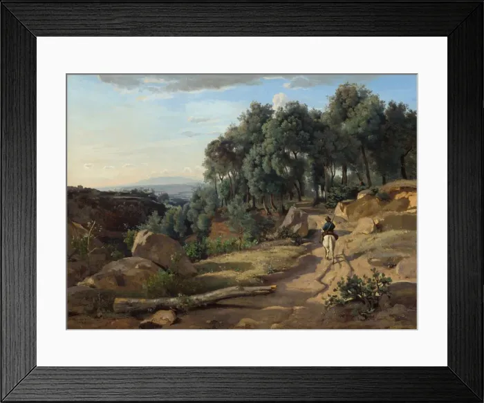 Framed Print : A View near Volterra, 1838. Creator: Jean-Baptiste-Camille Corot Framed Print : A View near Volterra, 1838. Creator: Jean-Baptiste-Camille Corot