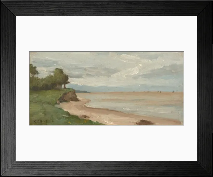 Framed Print : Beach near Etretat, c. 1872. Creator: Jean-Baptiste-Camille Corot Framed Print : Beach near Etretat, c. 1872. Creator: Jean-Baptiste-Camille Corot