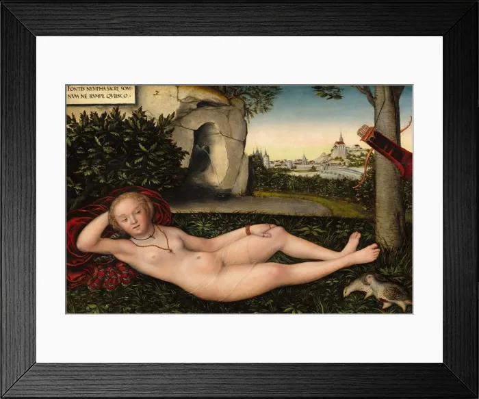 Framed Print : The Nymph of the Spring, after 1537. Creator: Lucas Cranach the Elder Framed Print : The Nymph of the Spring, after 1537. Creator: Lucas Cranach the Elder