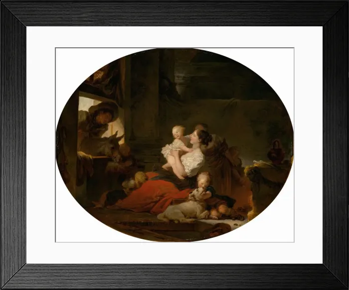Framed Print : The Happy Family, c. 1775. Creator: Jean-Honore Fragonard Framed Print : The Happy Family, c. 1775. Creator: Jean-Honore Fragonard