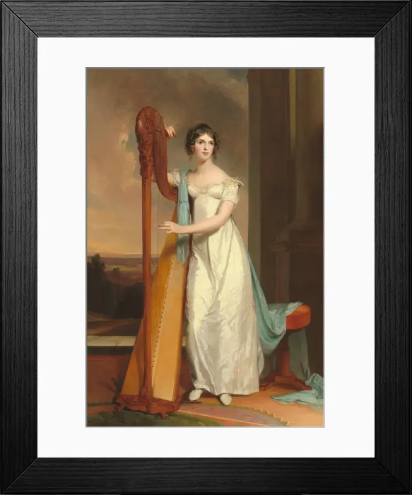 Framed Print : Lady with a Harp: Eliza Ridgely, 1818. Creator: Thomas Sully Framed Print : Lady with a Harp: Eliza Ridgely, 1818. Creator: Thomas Sully