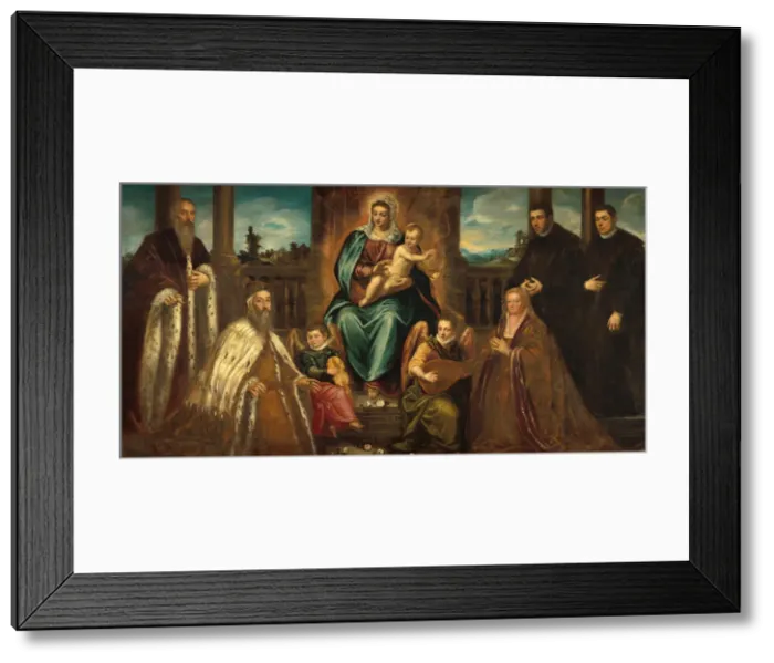 Framed Print : Doge Alvise Mocenigo and Family before the Madonna and Child, c. 1575 Framed Print : Doge Alvise Mocenigo and Family before the Madonna and Child, c. 1575