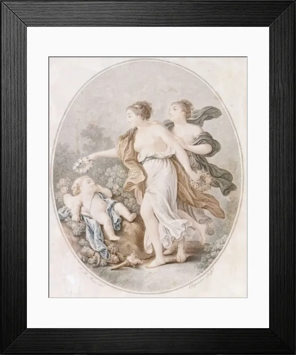 Framed Print : L Amour couronnepar les Graces (Cupid crowned by the Graces), 1770-1805 Framed Print : L Amour couronnepar les Graces (Cupid crowned by the Graces), 1770-1805
