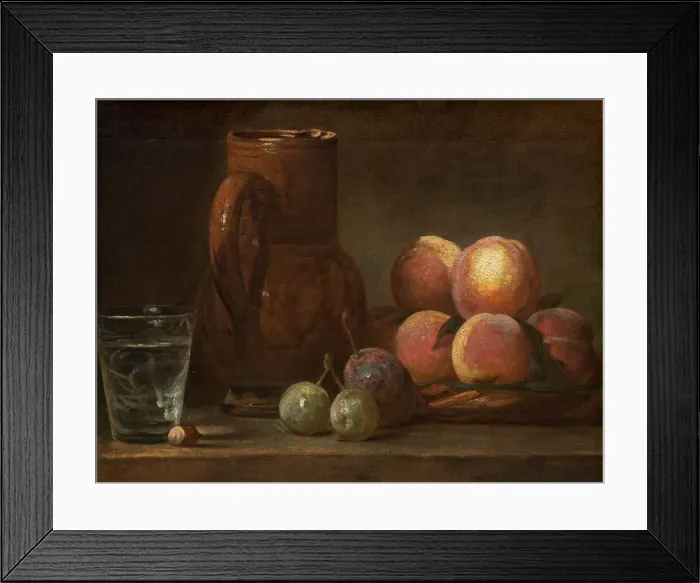 Framed Print : Fruit, Jug, and a Glass, c. 1726  /  1728. Creator: Jean-Simeon Chardin