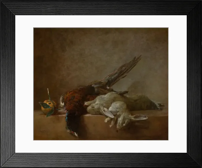 Framed Print : Still Life with Game, probably 1750s. Creator: Jean-Simeon Chardin Framed Print : Still Life with Game, probably 1750s. Creator: Jean-Simeon Chardin