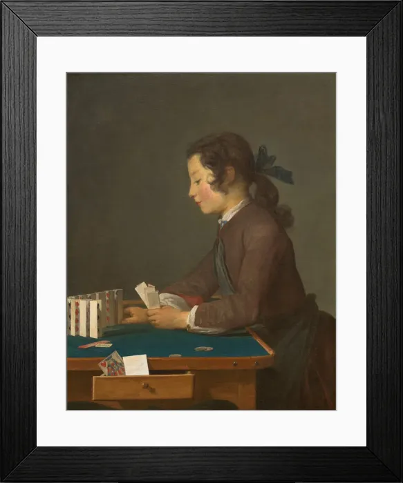Framed Print : The House of Cards, probably 1737. Creator: Jean-Simeon Chardin Framed Print : The House of Cards, probably 1737. Creator: Jean-Simeon Chardin
