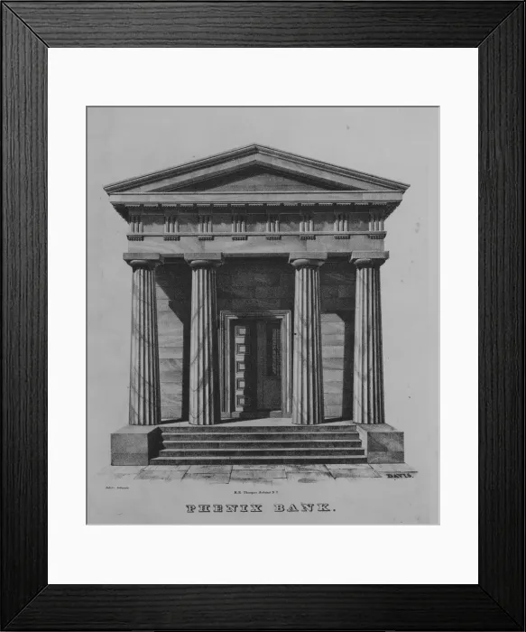 Framed Print : Phenix Bank, New York, 1826-29. Creator: Anthony Imbert Framed Print : Phenix Bank, New York, 1826-29. Creator: Anthony Imbert