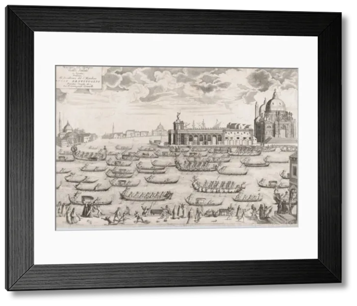 Framed Print : View of the church of Santa Maria della Salute in Venice, a regatta taking place... ca Framed Print : View of the church of Santa Maria della Salute in Venice, a regatta taking place... ca