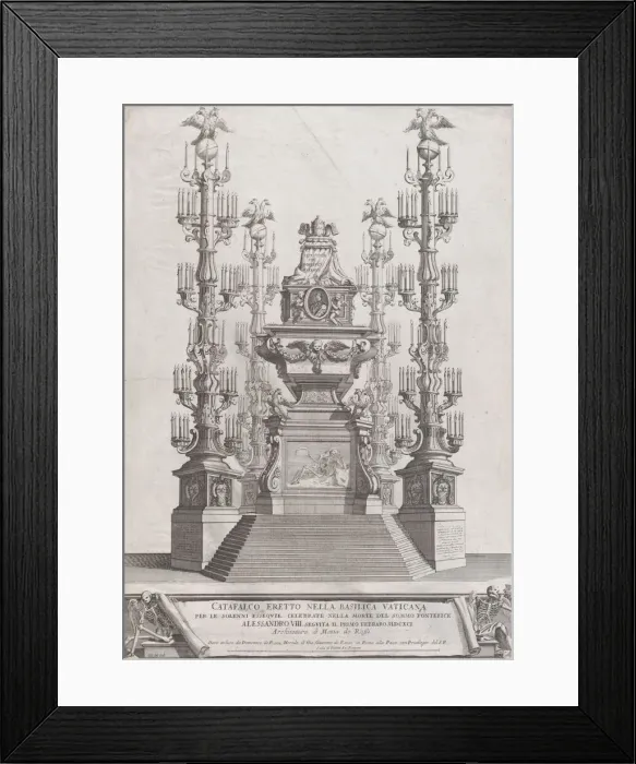 Framed Print : Catafalco Eretto Nella Basilica Vaticana... per Alessandro VIII, 1691 Framed Print : Catafalco Eretto Nella Basilica Vaticana... per Alessandro VIII, 1691