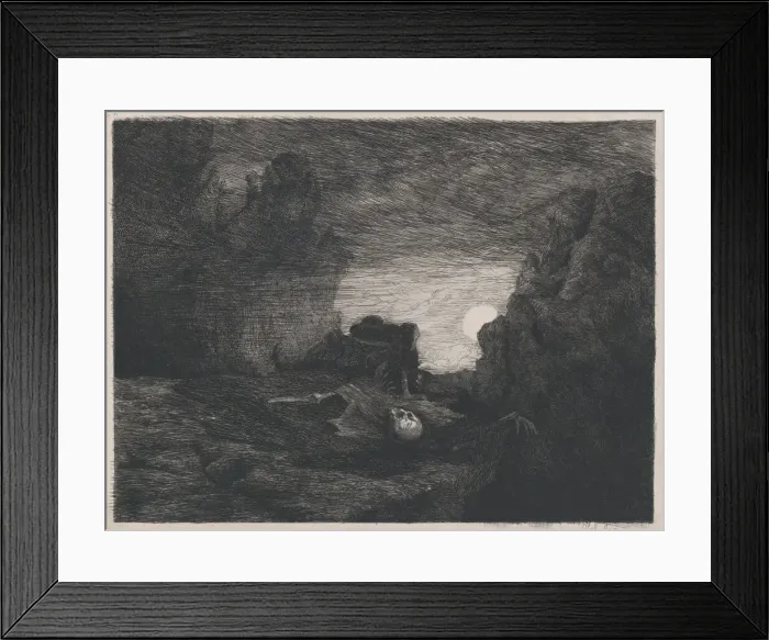 Framed Print : Death, 19th century. Creator: Alphonse Edouard Enguerand Aufray de Roc Bhian Framed Print : Death, 19th century. Creator: Alphonse Edouard Enguerand Aufray de Roc Bhian