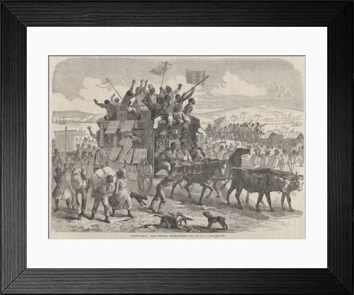 Framed Print : Emancipated Slaves, from Le Journal Illustre, July 23-30, 1865 Framed Print : Emancipated Slaves, from Le Journal Illustre, July 23-30, 1865