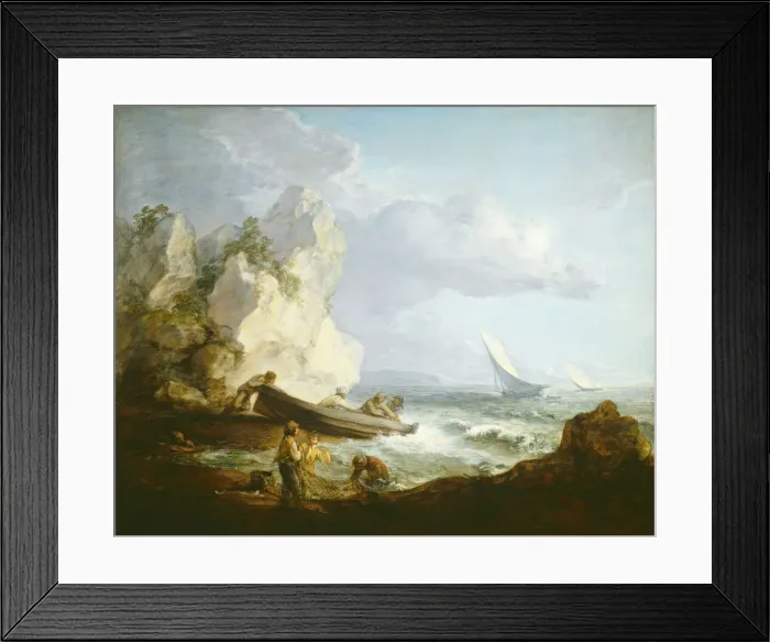 Framed Print : Seashore with Fishermen, c. 1781 / 1782. Creator: Thomas Gainsborough Framed Print : Seashore with Fishermen, c. 1781 / 1782. Creator: Thomas Gainsborough