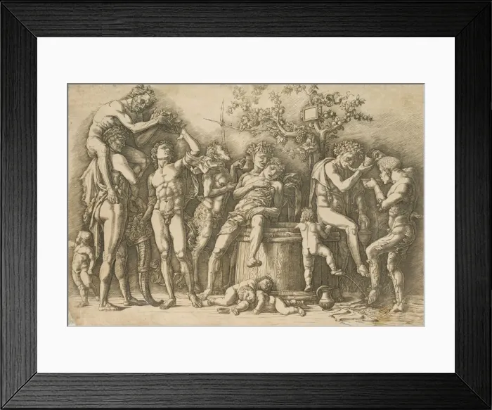 Framed Print : Bacchanal with a Wine Vat, ca. 1470-90. Creator: Andrea Mantegna Framed Print : Bacchanal with a Wine Vat, ca. 1470-90. Creator: Andrea Mantegna