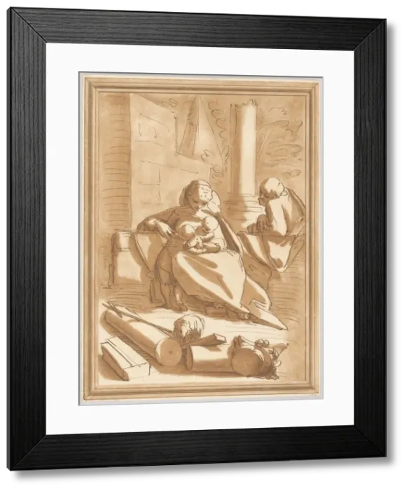 Framed Print : The Holy Family with the infant Saint John the Baptist, 1760-70 Framed Print : The Holy Family with the infant Saint John the Baptist, 1760-70