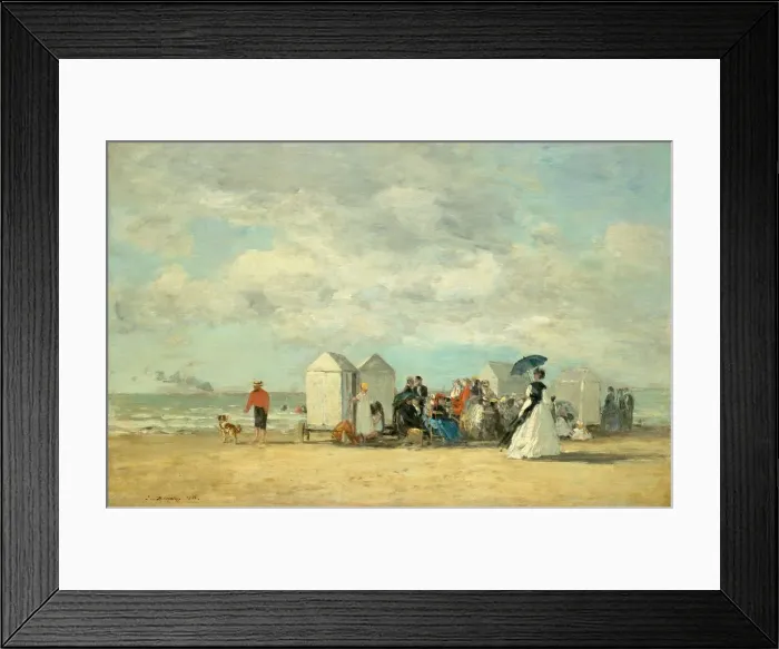 Framed Print : Beach Scene, 1862. Creator: Eugene Louis Boudin Framed Print : Beach Scene, 1862. Creator: Eugene Louis Boudin