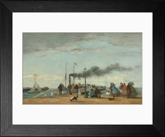 Framed Print : Jetty and Wharf at Trouville, 1863. Creator: Eugene Louis Boudin Framed Print : Jetty and Wharf at Trouville, 1863. Creator: Eugene Louis Boudin