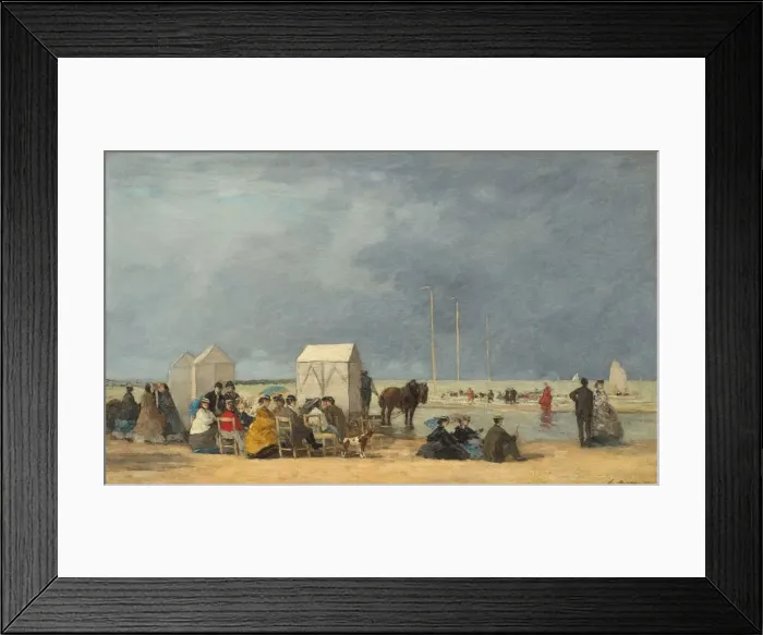 Framed Print : Bathing Time at Deauville, 1865. Creator: Eugene Louis Boudin Framed Print : Bathing Time at Deauville, 1865. Creator: Eugene Louis Boudin