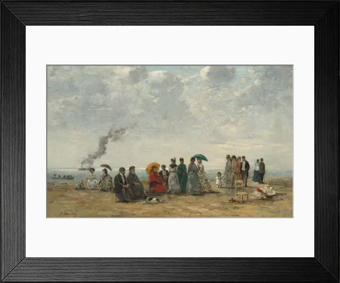 Framed Print : Figures on the Beach, c. 1867 / 1870. Creator: Eugene Louis Boudin Framed Print : Figures on the Beach, c. 1867 / 1870. Creator: Eugene Louis Boudin