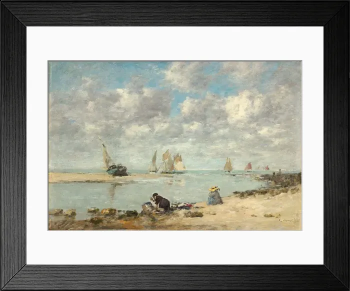 Framed Print : Washerwoman near Trouville, c. 1872 / 1876. Creator: Eugene Louis Boudin Framed Print : Washerwoman near Trouville, c. 1872 / 1876. Creator: Eugene Louis Boudin