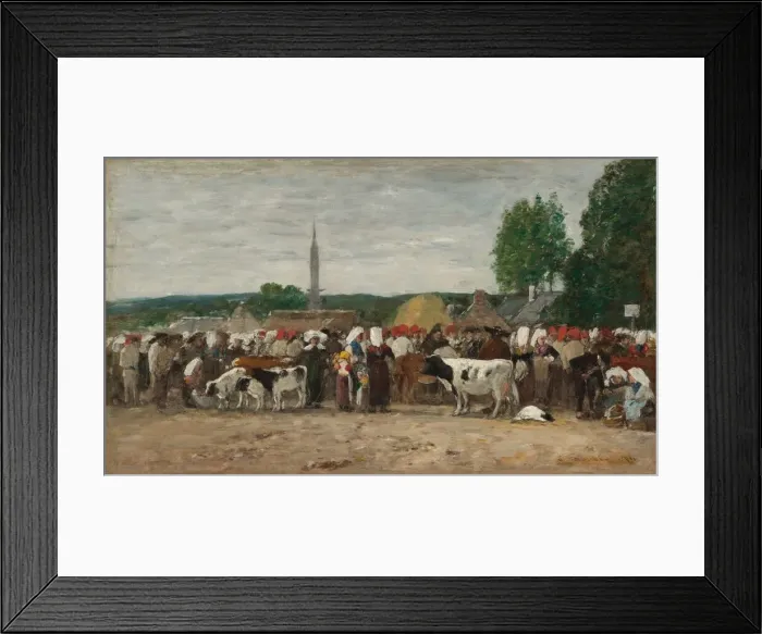 Framed Print : Fair in Brittany, 1874. Creator: Eugene Louis Boudin Framed Print : Fair in Brittany, 1874. Creator: Eugene Louis Boudin