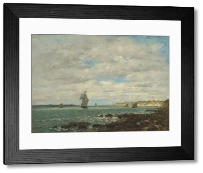 Framed Print : Coast of Brittany, 1870. Creator: Eugene Louis Boudin Framed Print : Coast of Brittany, 1870. Creator: Eugene Louis Boudin