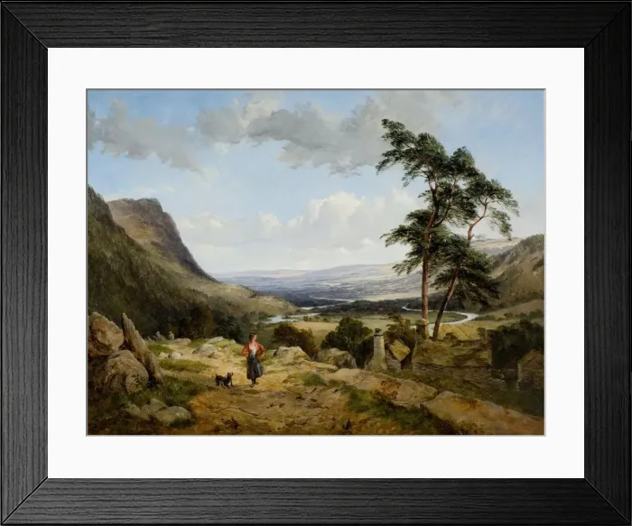 Framed Print : The Valley of Llangollen, North Wales, 1856. Creator: Thomas Creswick Framed Print : The Valley of Llangollen, North Wales, 1856. Creator: Thomas Creswick