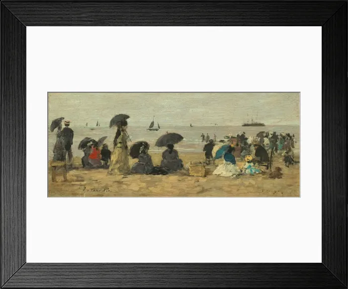 Framed Print : The Beach, 1877. Creator: Eugene Louis Boudin Framed Print : The Beach, 1877. Creator: Eugene Louis Boudin