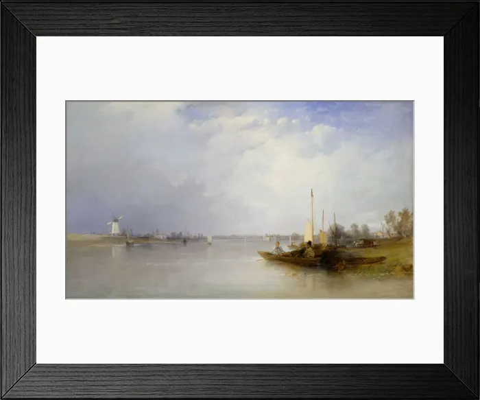 Framed Print : View Of The Thames At Battersea, 1834. Creator: Thomas Creswick Framed Print : View Of The Thames At Battersea, 1834. Creator: Thomas Creswick