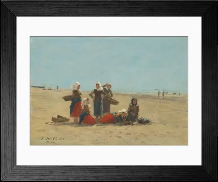 Framed Print : Women on the Beach at Berck, 1881. Creator: Eugene Louis Boudin Framed Print : Women on the Beach at Berck, 1881. Creator: Eugene Louis Boudin