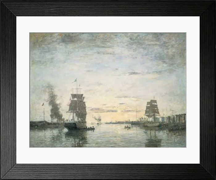 Framed Print : Entrance to the Harbor, Le Havre, 1883. Creator: Eugene Louis Boudin Framed Print : Entrance to the Harbor, Le Havre, 1883. Creator: Eugene Louis Boudin