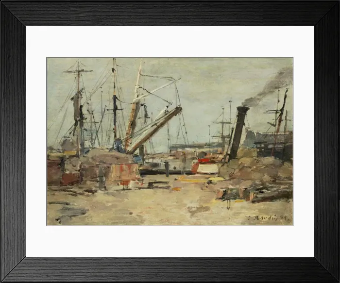 Framed Print : The Trawlers, 1885. Creator: Eugene Louis Boudin Framed Print : The Trawlers, 1885. Creator: Eugene Louis Boudin