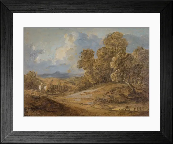 Framed Print : Wooded Landscape With Figures on Horseback, 1785-1788. Creator: Thomas Gainsborough Framed Print : Wooded Landscape With Figures on Horseback, 1785-1788. Creator: Thomas Gainsborough