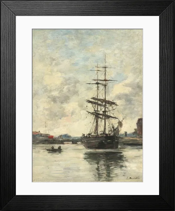 Framed Print : Ship on the Touques, c. 1888 / 1895. Creator: Eugene Louis Boudin Framed Print : Ship on the Touques, c. 1888 / 1895. Creator: Eugene Louis Boudin