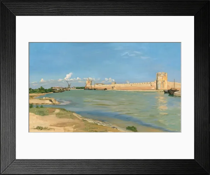 Framed Print : The Western Ramparts at Aigues-Mortes, 1867. Creator: Frederic Bazille Framed Print : The Western Ramparts at Aigues-Mortes, 1867. Creator: Frederic Bazille