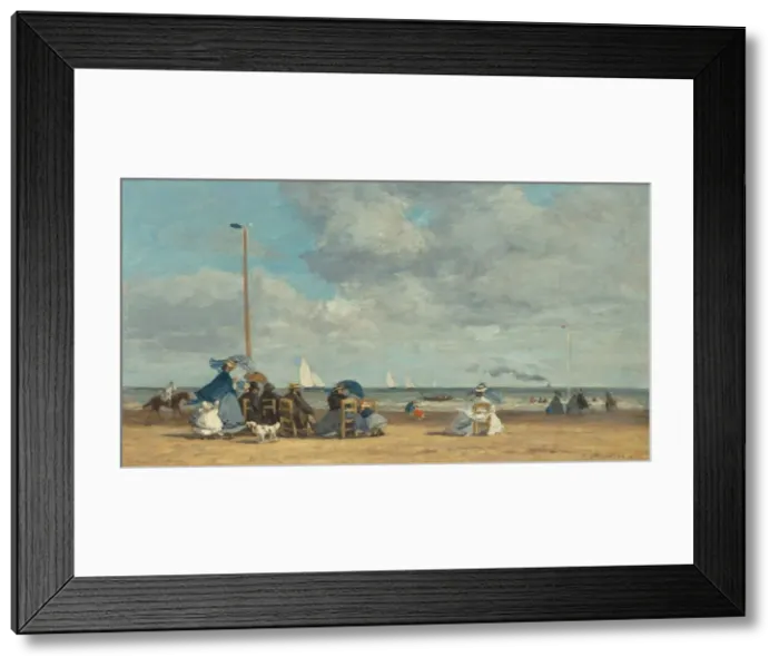 Framed Print : Beach at Trouville, 1864 / 1865. Creator: Eugene Louis Boudin Framed Print : Beach at Trouville, 1864 / 1865. Creator: Eugene Louis Boudin