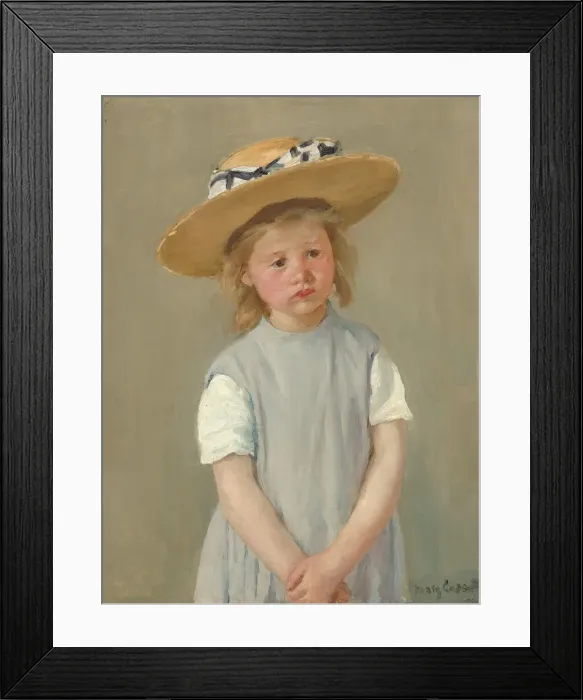 Framed Print : Child in a Straw Hat, c. 1886. Creator: Mary Cassatt Framed Print : Child in a Straw Hat, c. 1886. Creator: Mary Cassatt
