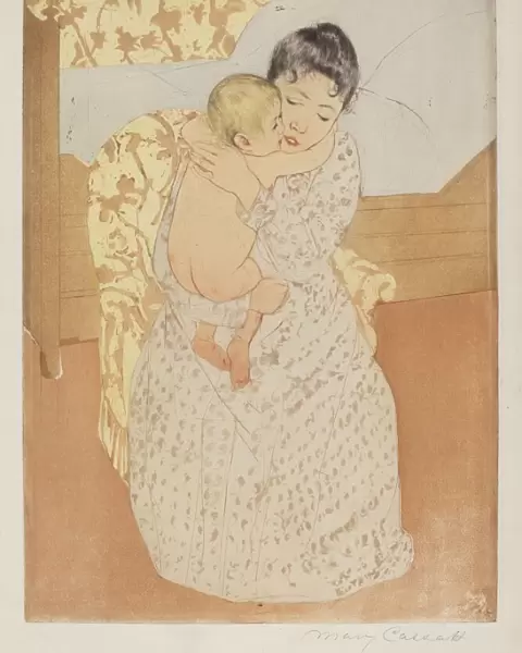 Maternal Caress, c. 1891. Creator: Mary Cassatt