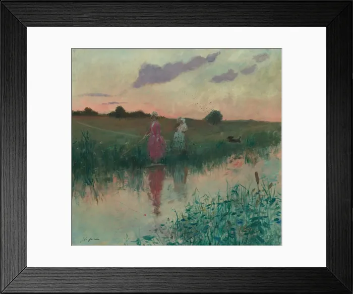Framed Print : The Artists Wife Fishing, 1896. Creator: Jean Louis Forain Framed Print : The Artists Wife Fishing, 1896. Creator: Jean Louis Forain